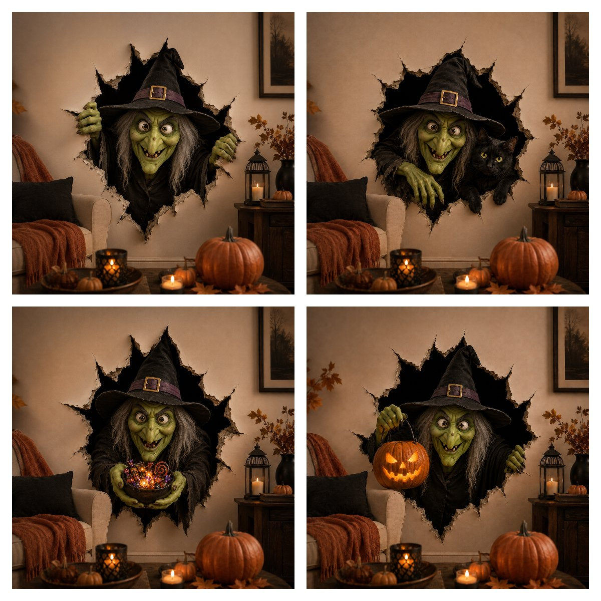 ๐งโโ๏ธ Holiday Celebration 50% OFF ๐-๐ปHalloween Break-In 3D Wall Decals for Spooky, Realistic & Fun ๐