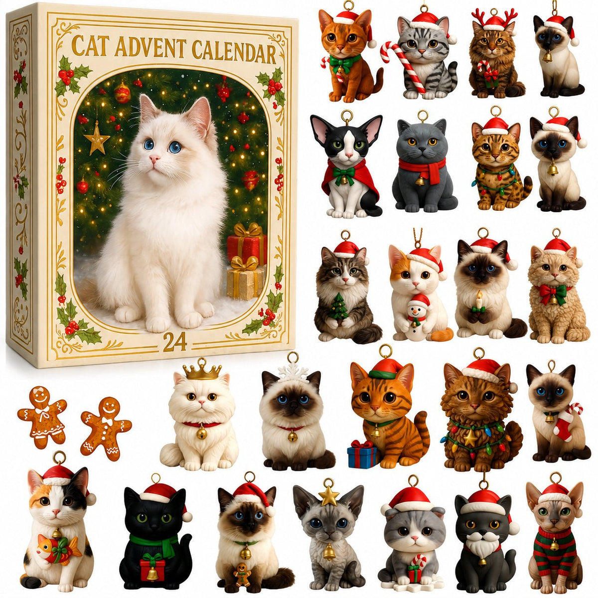 π± Holiday Celebration 50% OFF β¨-π Cat Advent Calendar with 24 Cute Charms for Cat Lovers π±