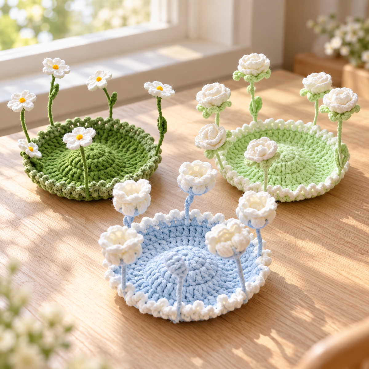 ๐ธ Blooming Crochet Coaster