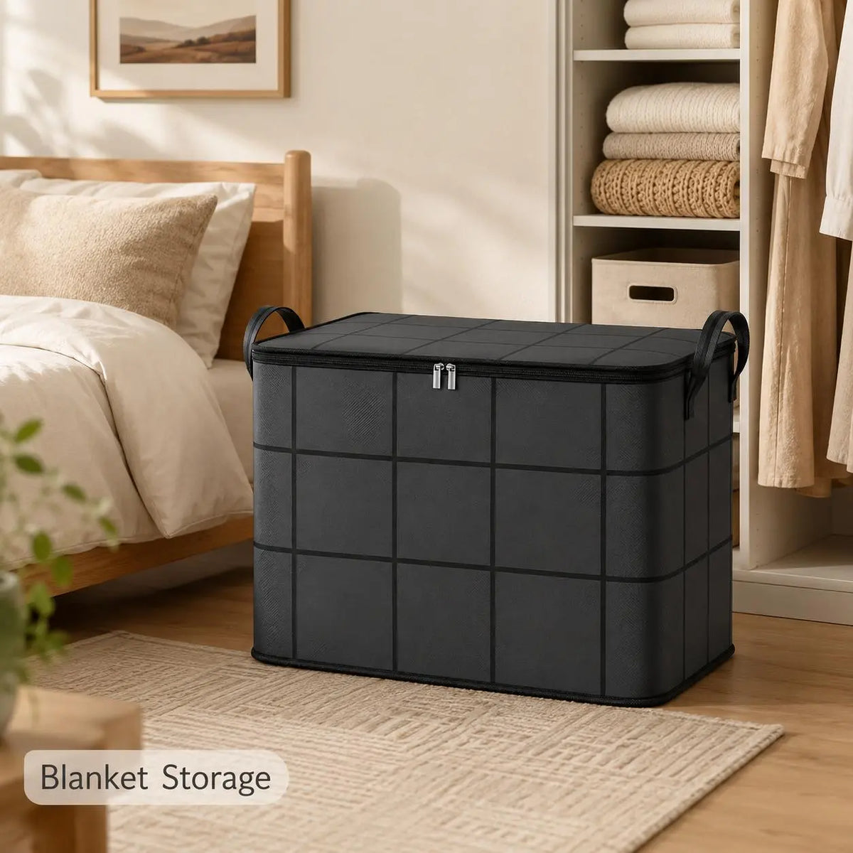 📦Large Capacity Zippered Storage Bag Clothes Organizer Moving Travel Box Home Storage✨