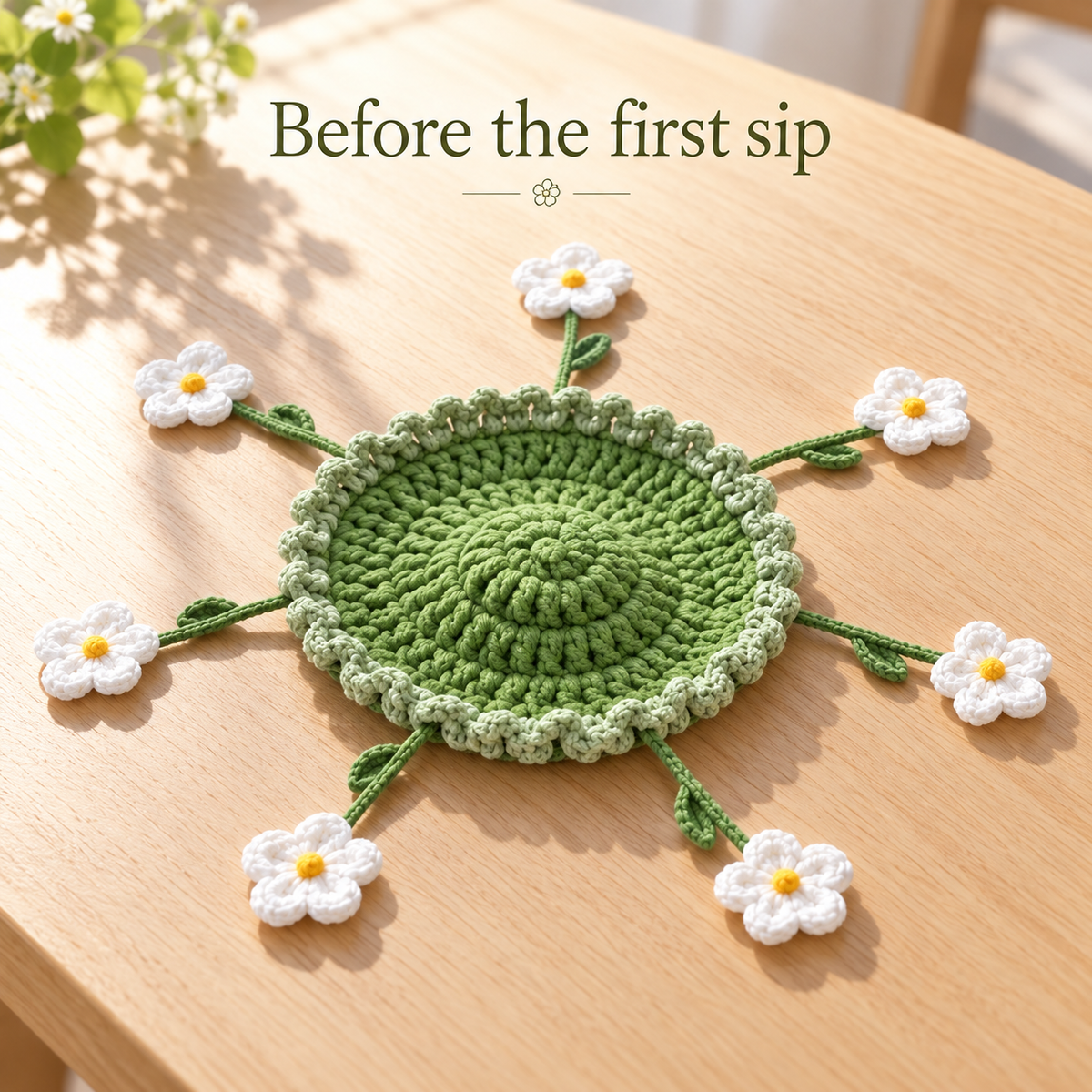 ๐ธ Blooming Crochet Coaster