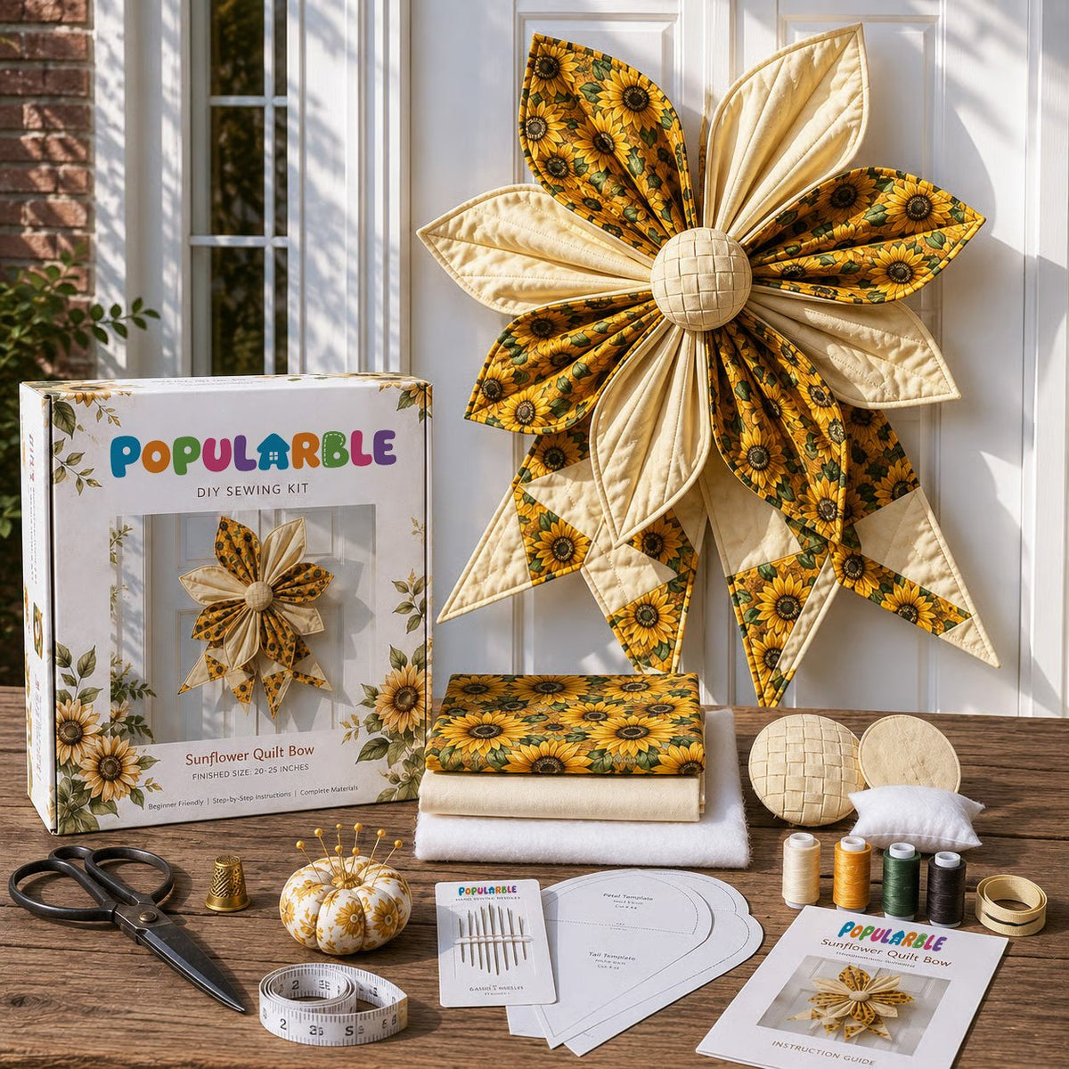 ⏰Last day Promotion 🔥- Large Patchwork Bow Sewing Kit (Beginner-Friendly)