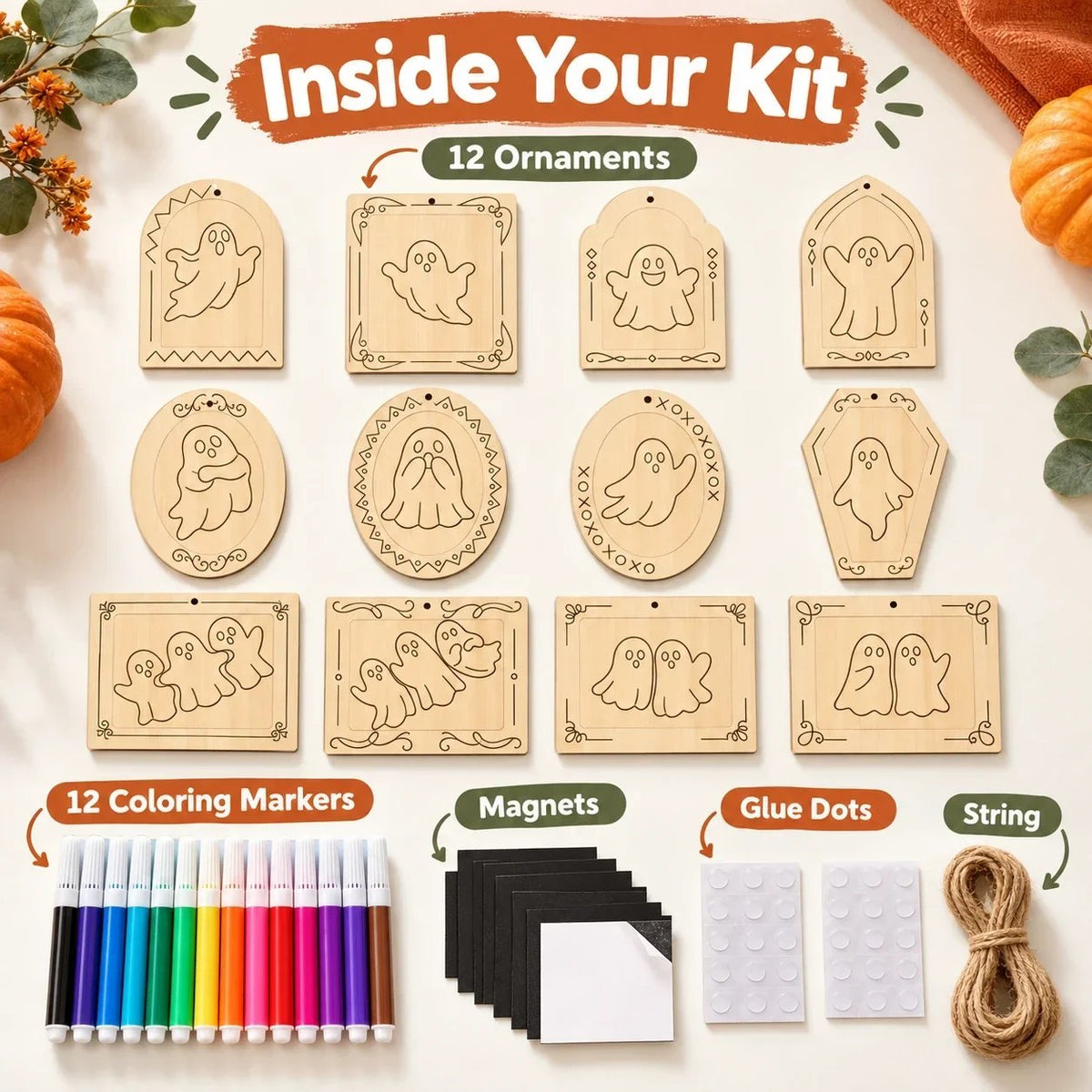 ๐จ๐Color Your Own Holiday Ornament Kit โ 12 Markers Included