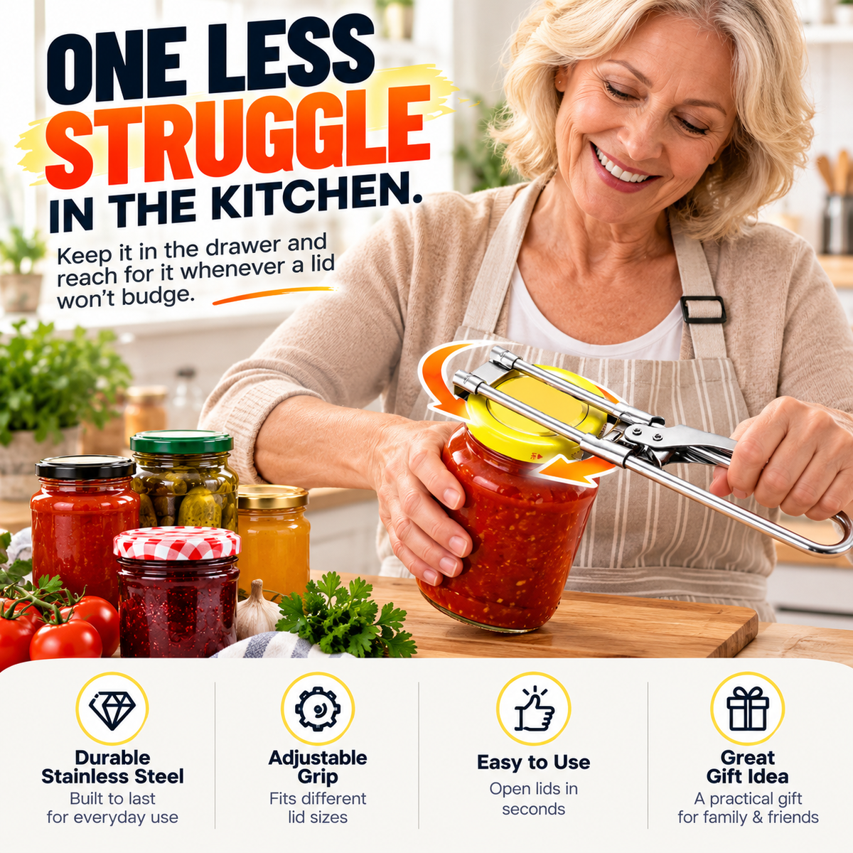 ๐ซ Easy-Grip Adjustable Jar Opener โ Open Stubborn Lids With Less Effort