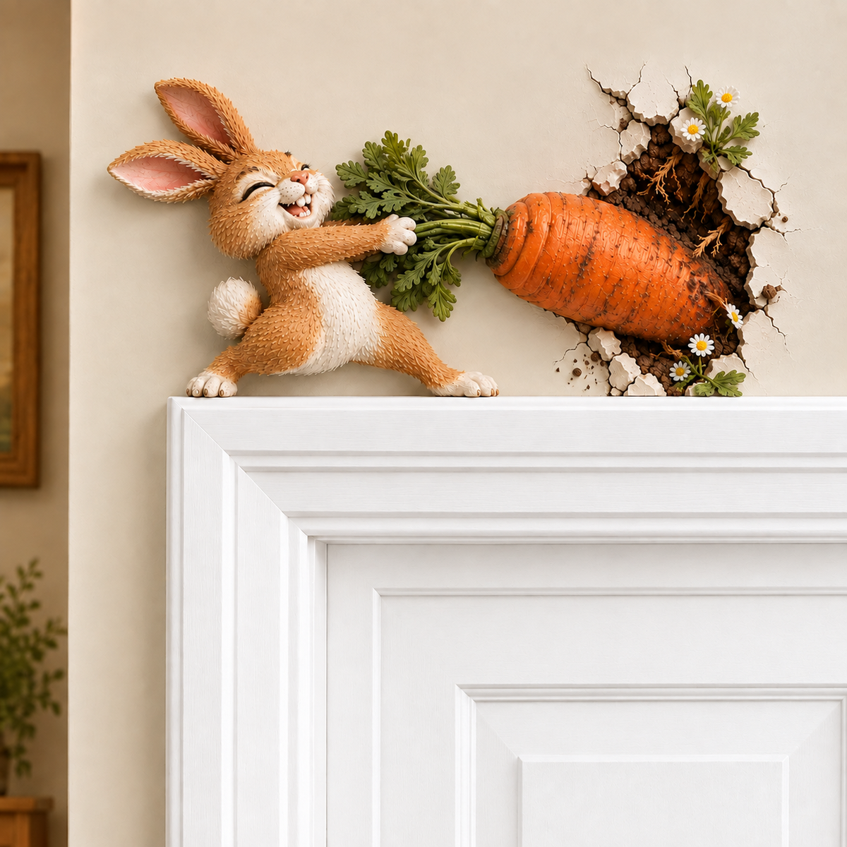 🥕 Holiday Celebration 50% OFF ✨-🐰Funny Bunny Pulling Carrot Wall Decor 🌿