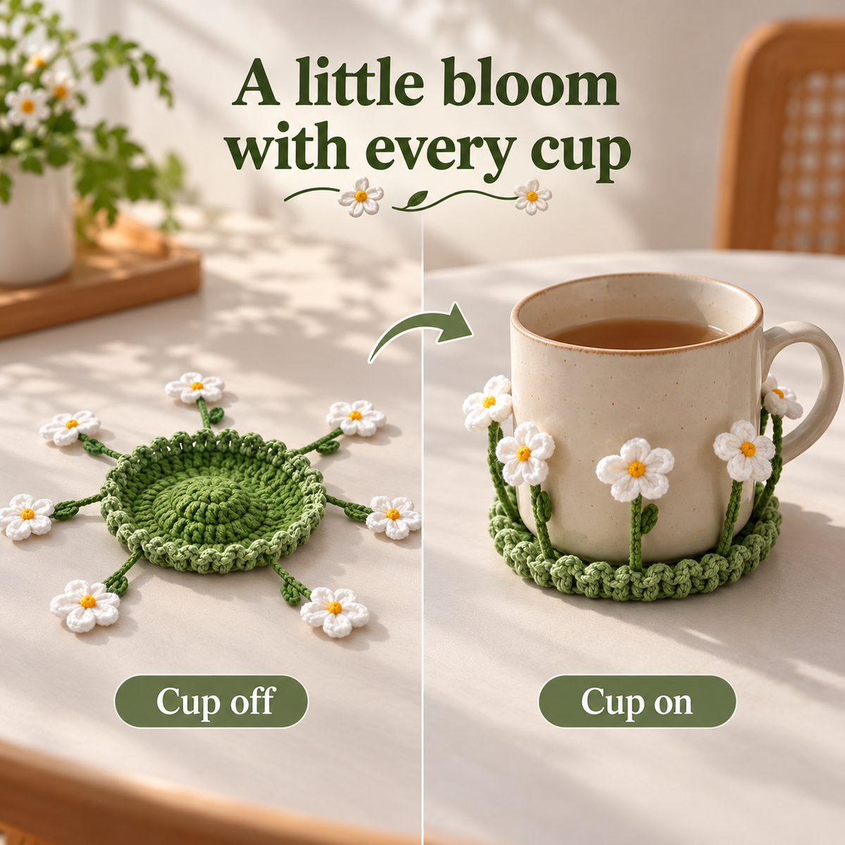 ๐ธ Blooming Crochet Coaster