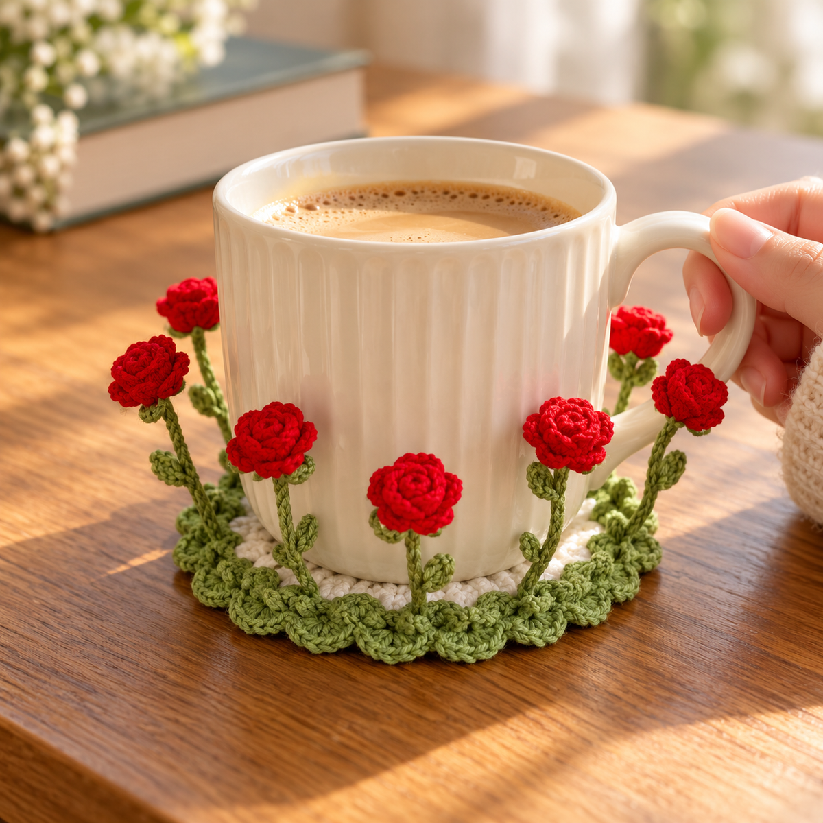 ๐ธ Blooming Crochet Coaster