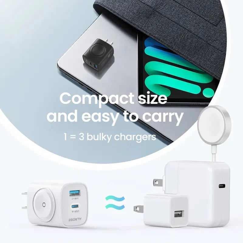 🔋3-in-1 Magnetic Wireless USB-C PD Fast Charger Block Cordless Charging Adapter✨