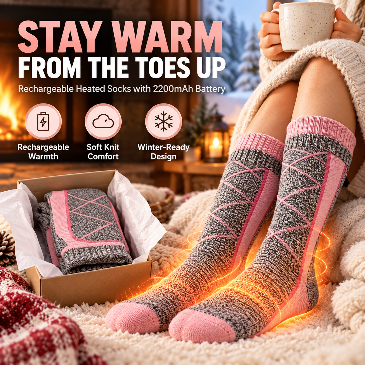 🔥 Clearance Sale ✨-🔥 ThermoWarm™ Rechargeable Heated Socks – Say Goodbye to Cold Feet in Minutes