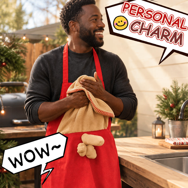 π
Christmas BBQ Apron β Funny Holiday Grill Master Apron with Towel