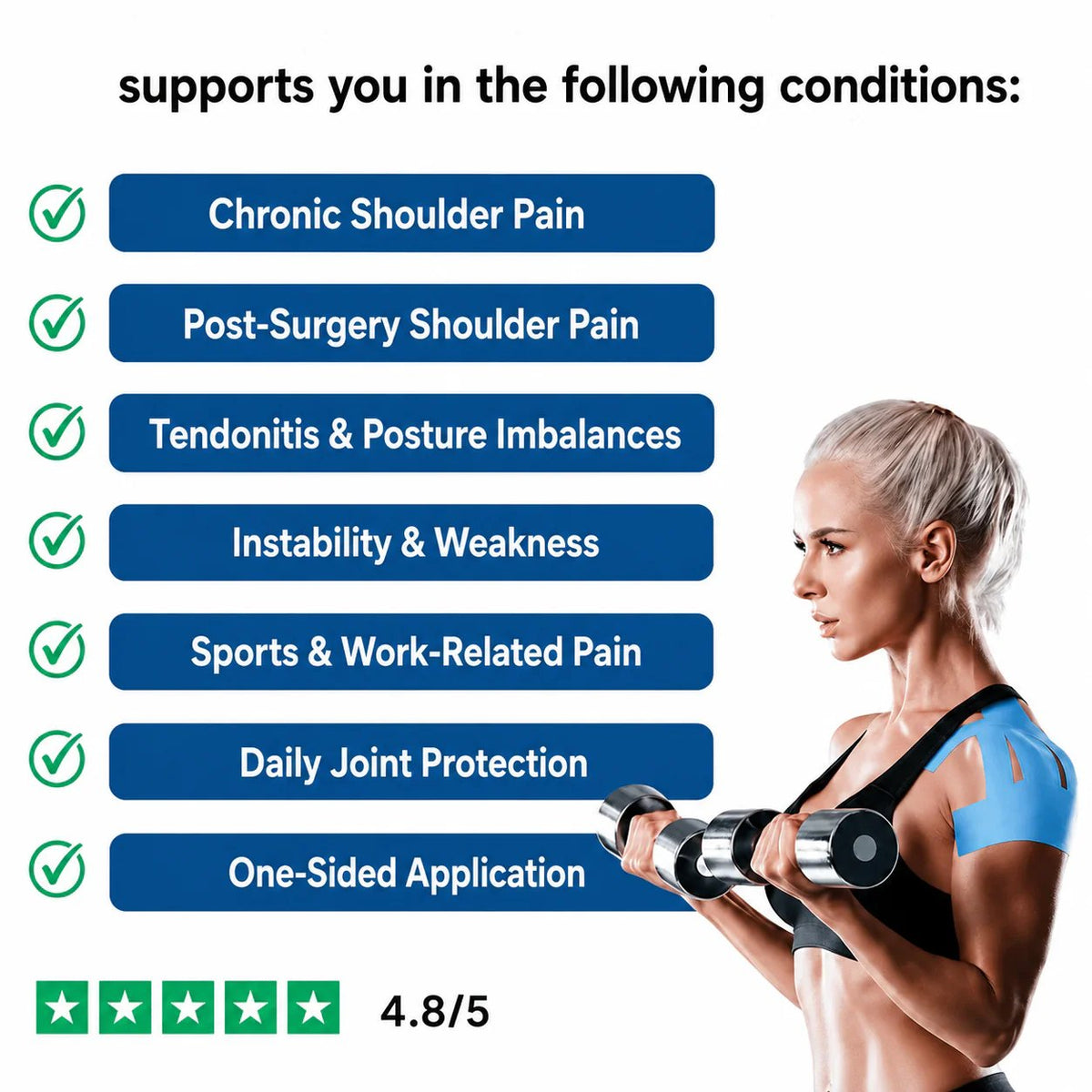 🏃 Breathable & Sweatproof 🏃FDA-Registered Fast-Acting Shoulder & Knee Pain Relief Tape 💪