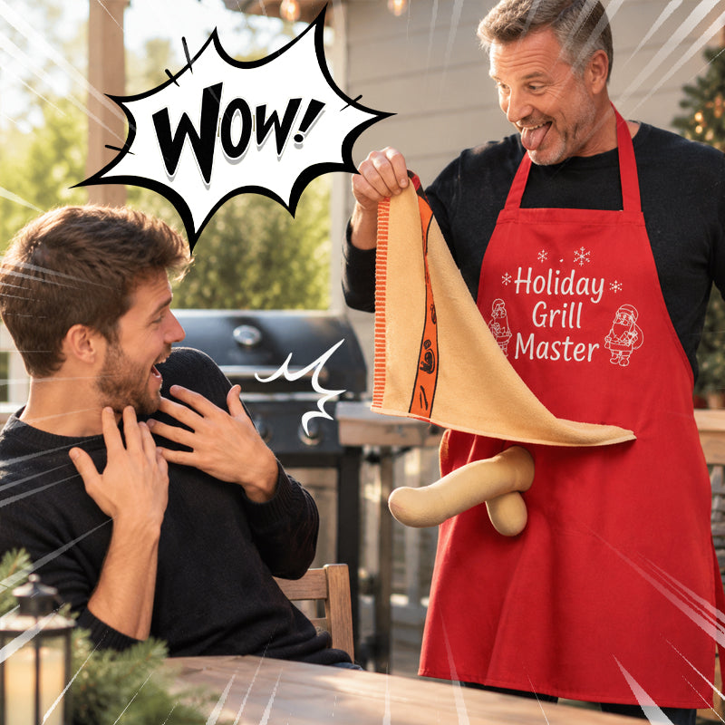 π
Christmas BBQ Apron β Funny Holiday Grill Master Apron with Towel