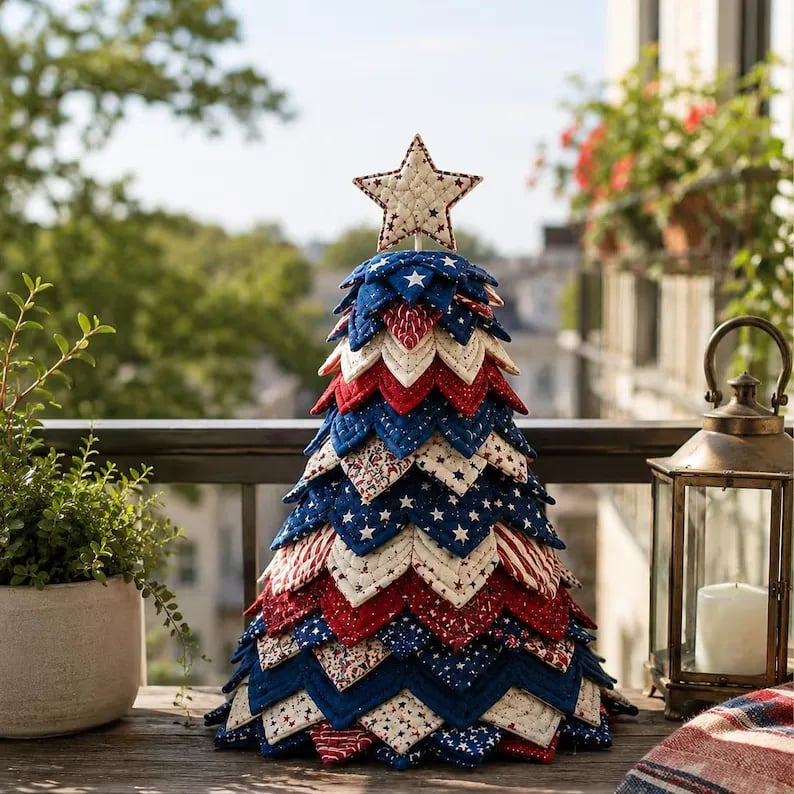 đ„LAST DAY 50% OFF - đAmericana Christmas Tree Quilt Kit â Easy Layered Fabric Holiday DĂ©cor for Quilting Lovers