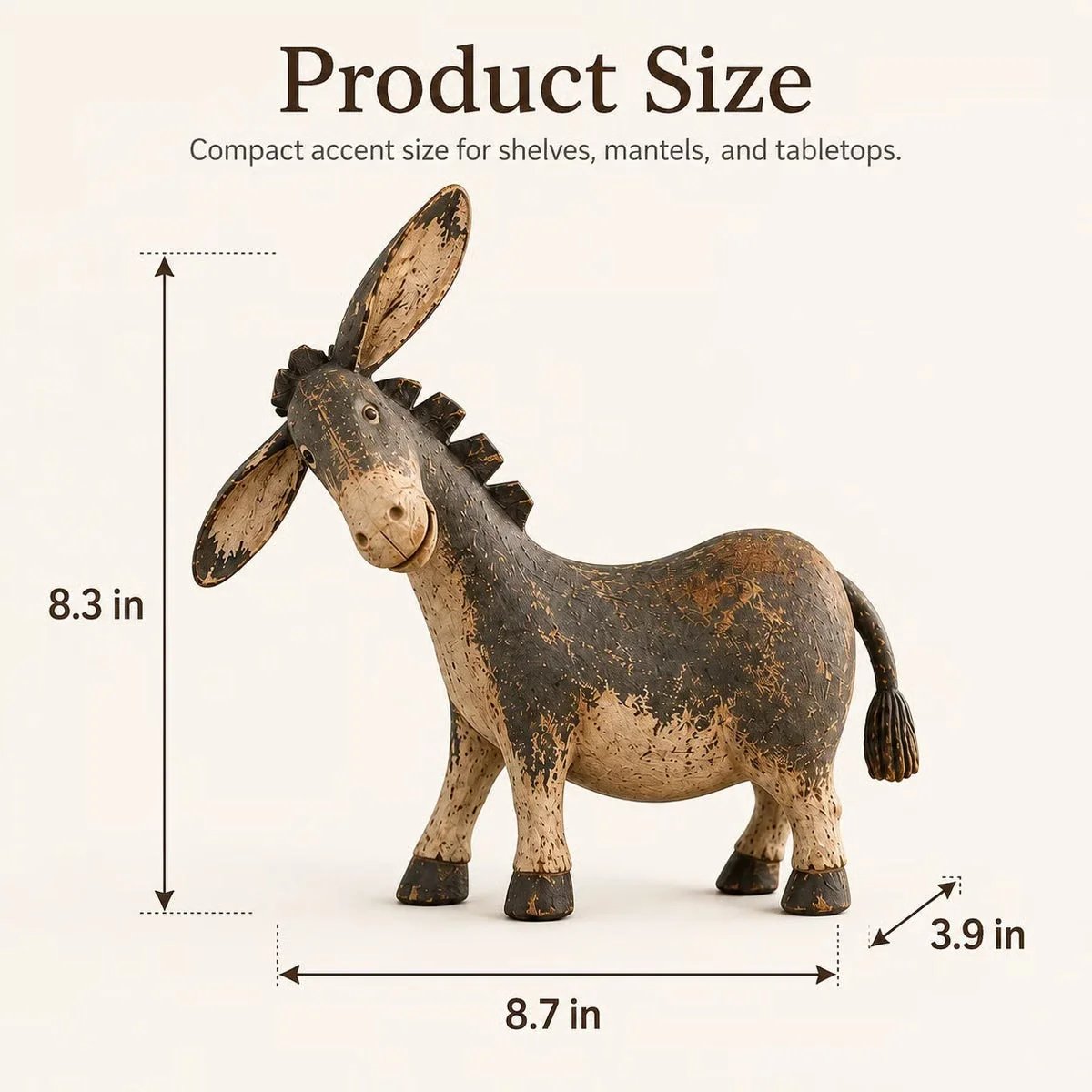 π΄ Rustic Donkey Figurine β¨ Distressed Vintage Resin Farmhouse Tabletop Decor