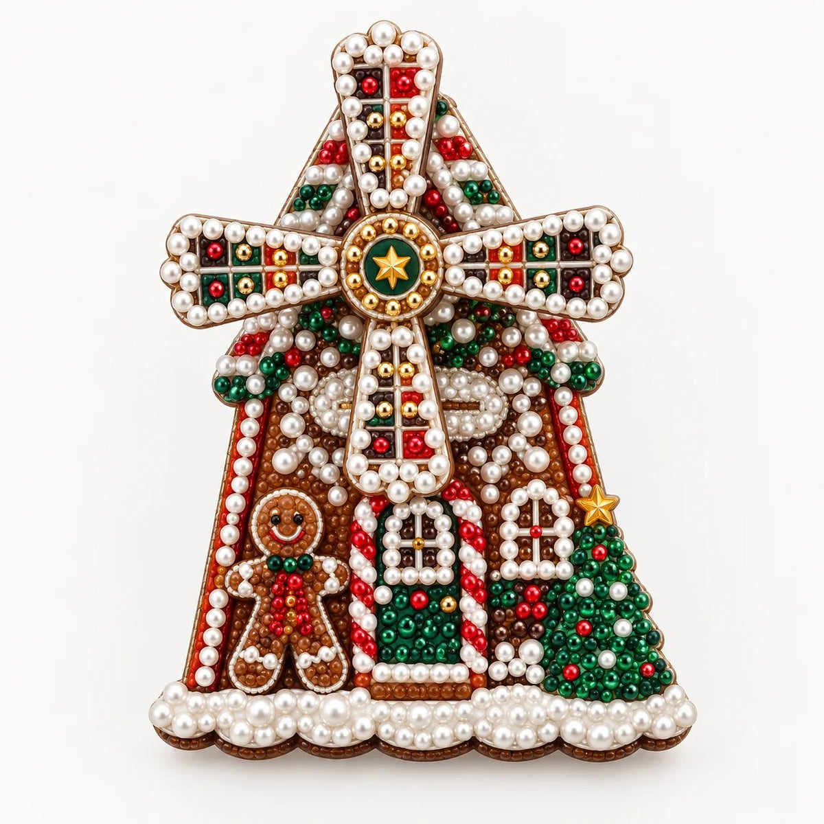 Plymagic DIY Pearl Art - Christmas Windmill Refrigerator Magnet