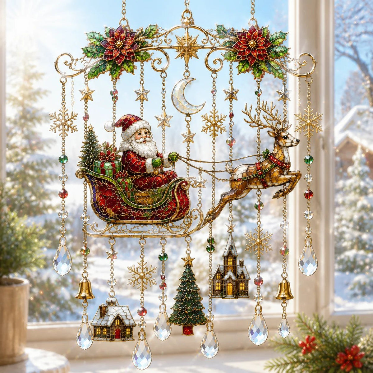 🎄✨ Handmade Christmas Stained Glass Decor for Holiday Magic ❤️