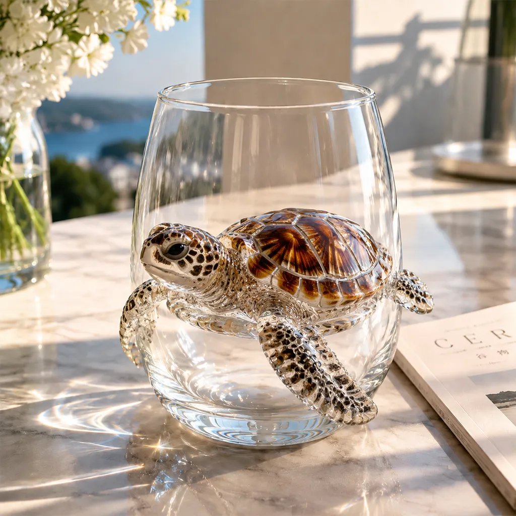 đ 3D Ocean Animal Artisan Glassware Collection for Fresher Sips, Coastal Elegance & Elevated Home Bar Vibes
