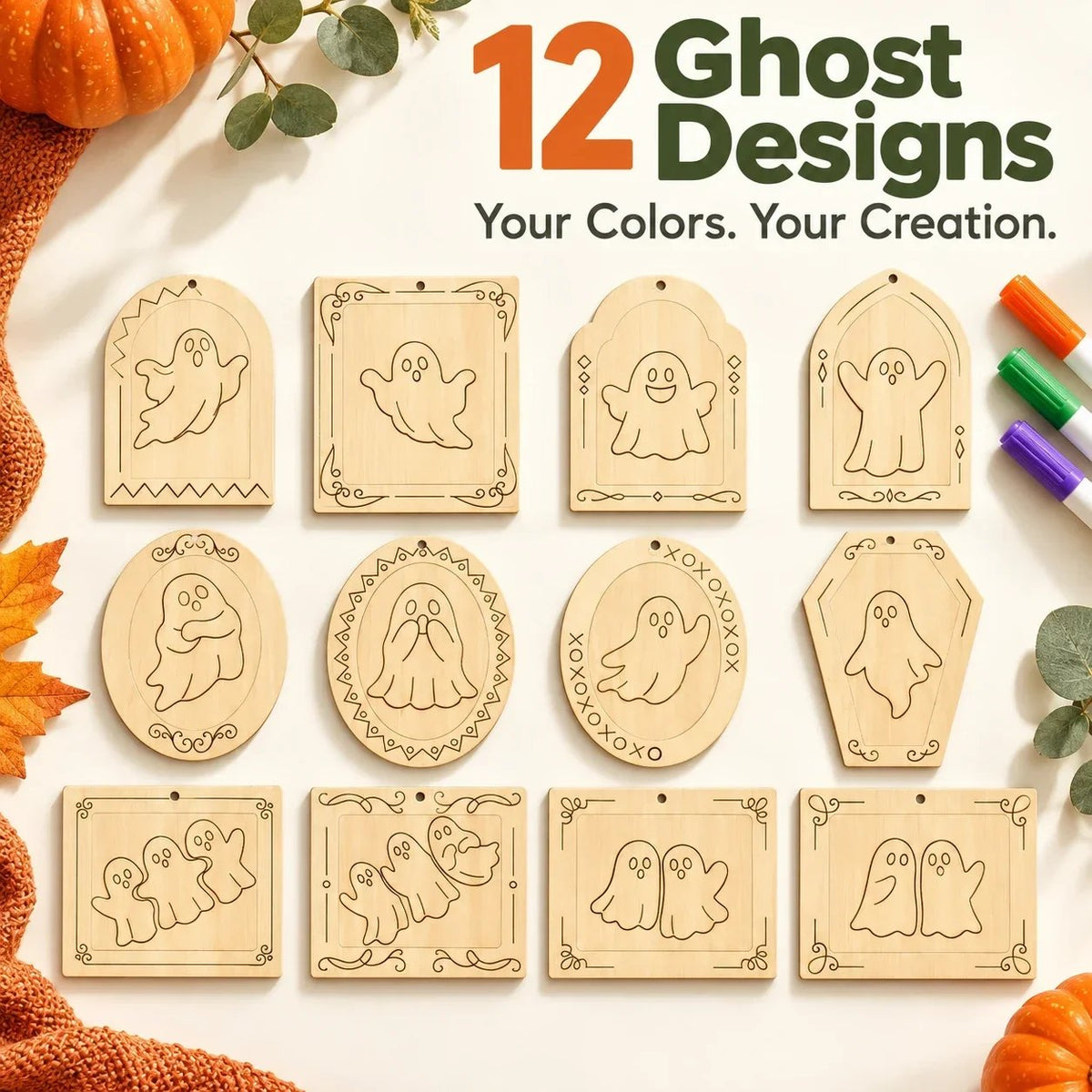 ๐จ๐Color Your Own Holiday Ornament Kit โ 12 Markers Included