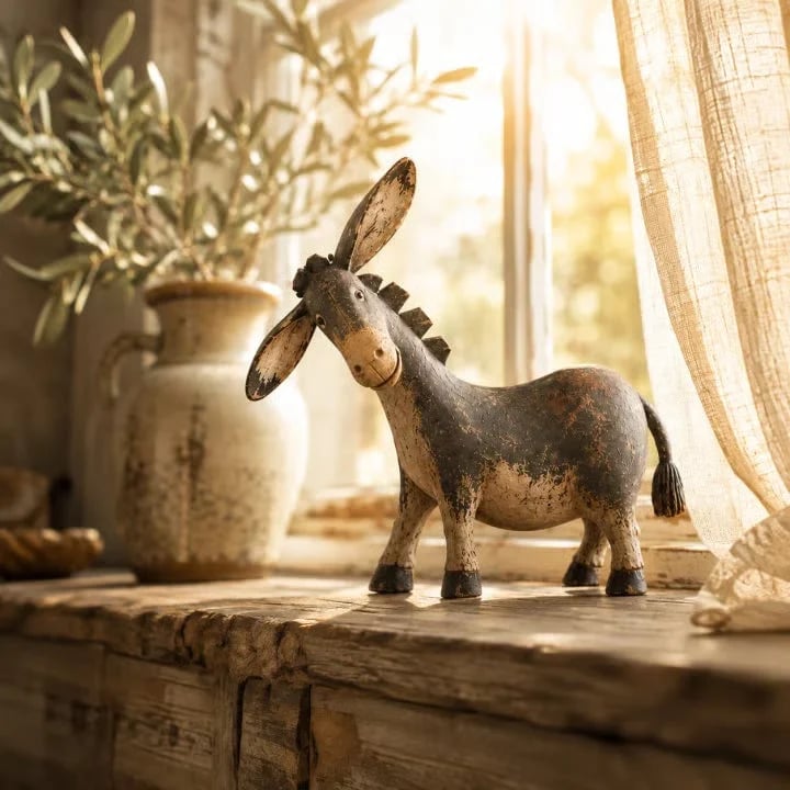 π΄ Rustic Donkey Figurine β¨ Distressed Vintage Resin Farmhouse Tabletop Decor