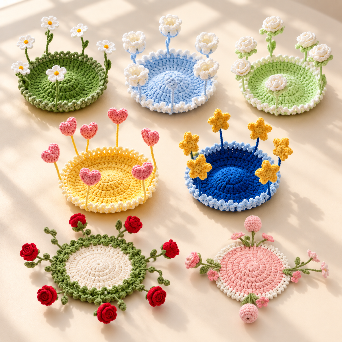 ๐ธ Blooming Crochet Coaster