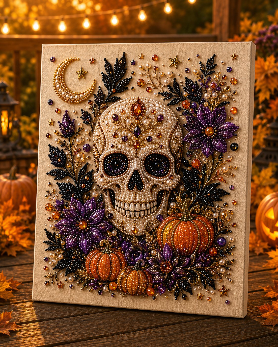 🔥 Last Day 49% OFF – ✨ Halloween Pearl Art DIY Kit – Turn Tiny Pearls into Spooky-Cute Magic👻⭐