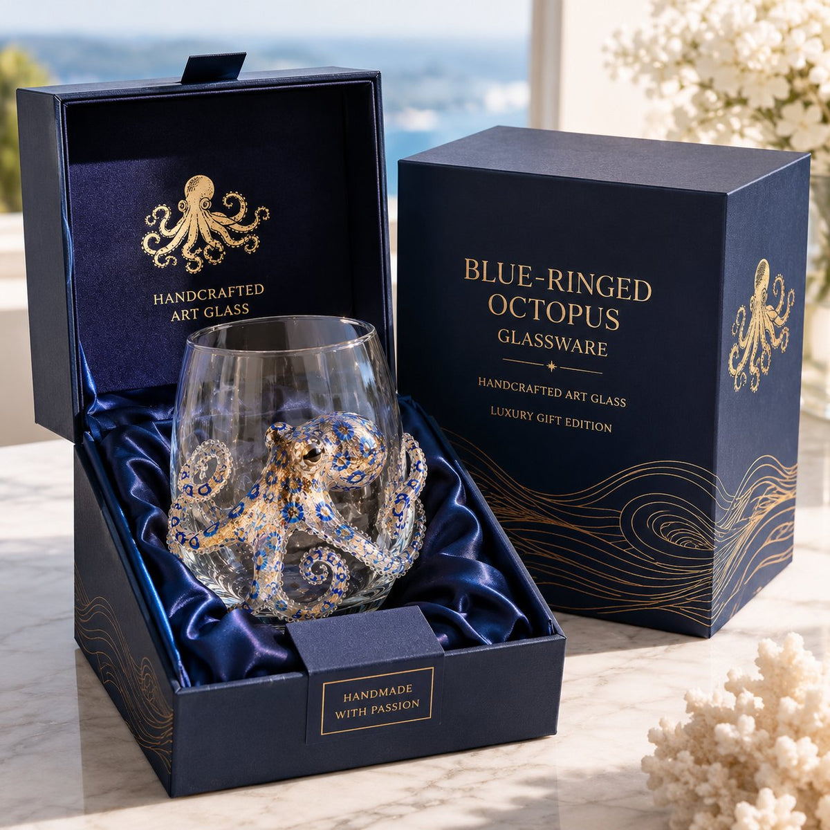 đ 3D Ocean Animal Artisan Glassware Collection for Fresher Sips, Coastal Elegance & Elevated Home Bar Vibes