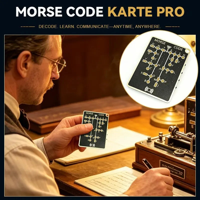⭐ Last day 49% OFF!⭐ -📟Morse Code Trainer Card Pro LED Edition Learning Tool Gift✨
