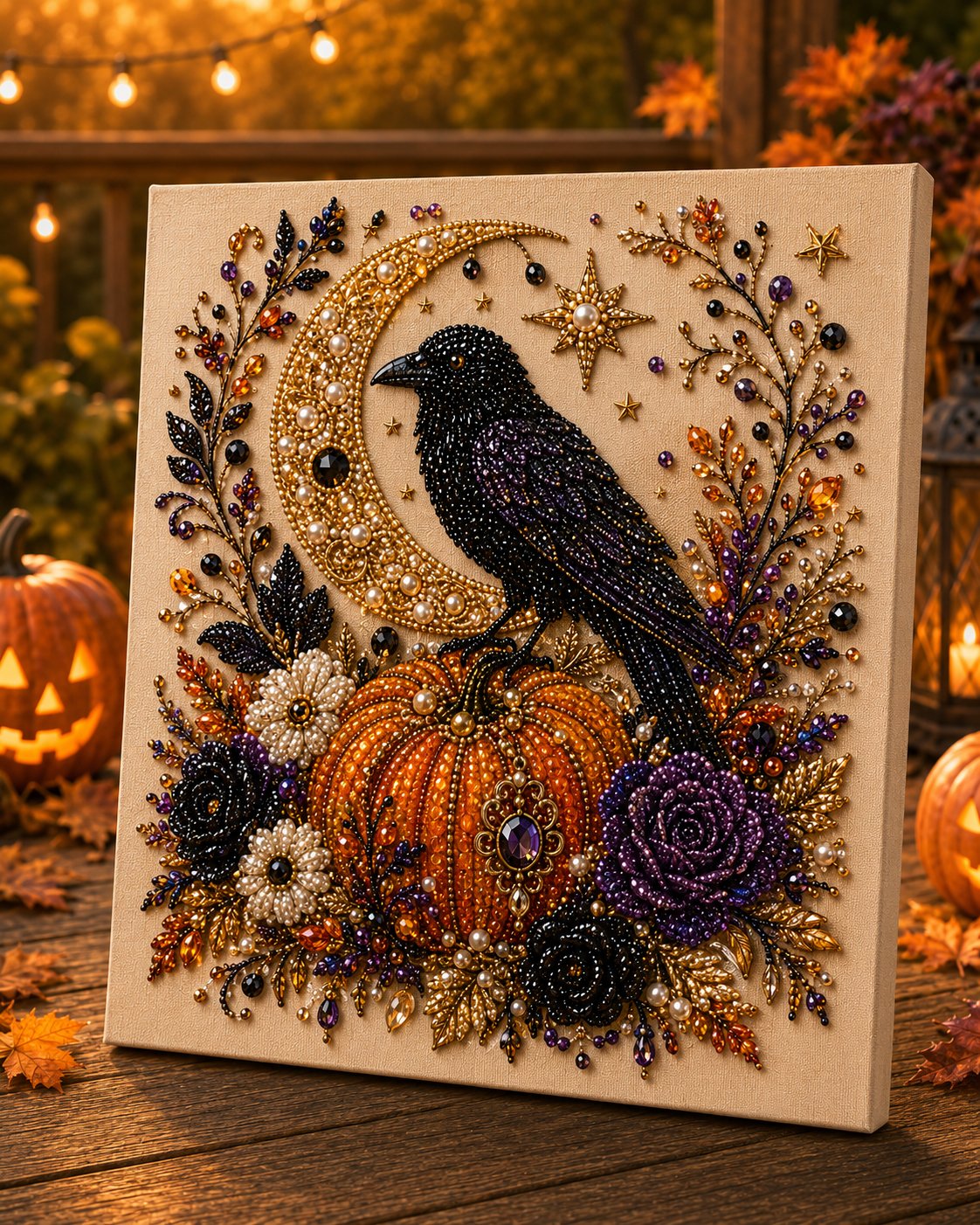 🔥 Last Day 49% OFF – ✨ Halloween Pearl Art DIY Kit – Turn Tiny Pearls into Spooky-Cute Magic👻⭐