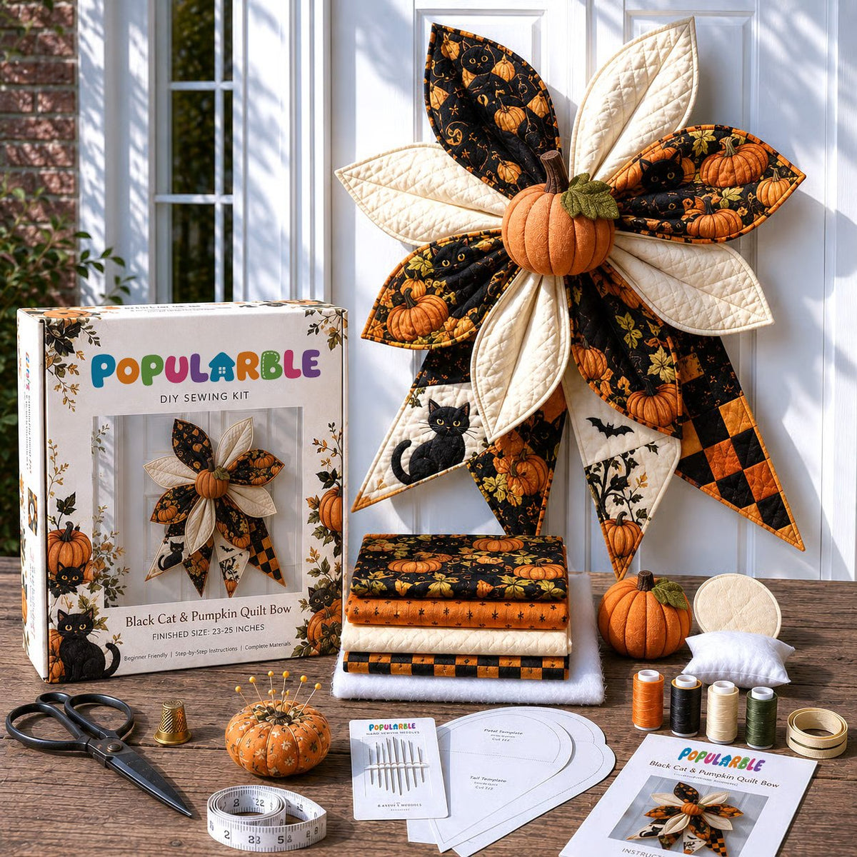 ⏰Last day Promotion 🔥- Large Patchwork Bow Sewing Kit (Beginner-Friendly)