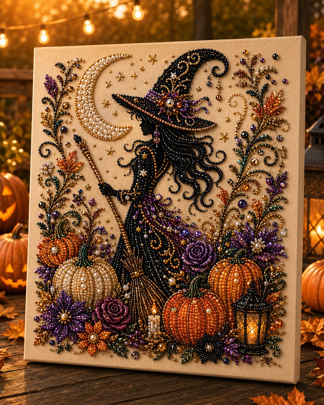 🔥 Last Day 49% OFF – ✨ Halloween Pearl Art DIY Kit – Turn Tiny Pearls into Spooky-Cute Magic👻⭐