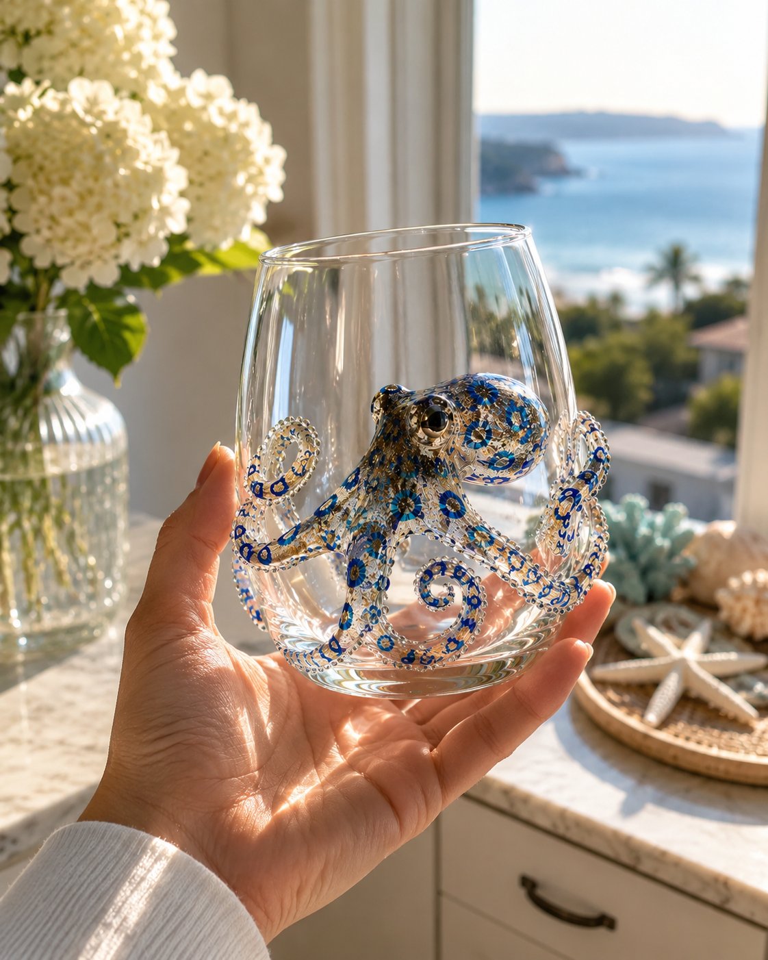 đ 3D Ocean Animal Artisan Glassware Collection for Fresher Sips, Coastal Elegance & Elevated Home Bar Vibes
