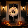 👻 LAST DAY 50% OFF – Glowing Ghost Wreath – Halloween Door Decor