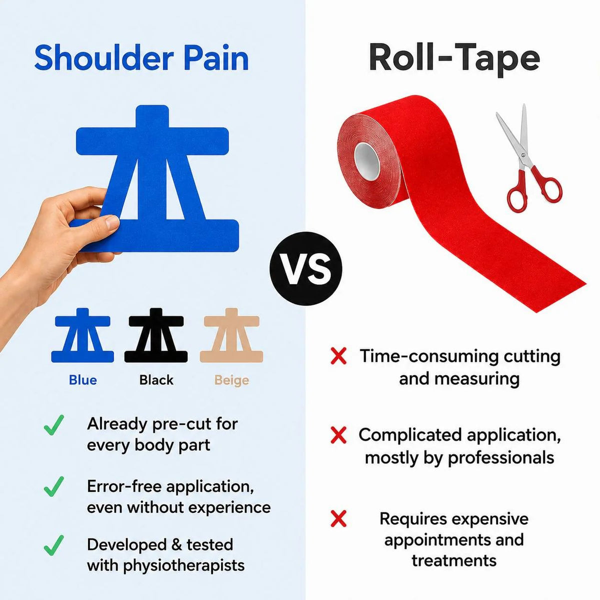 ๐ฅ LAST DAY 50% OFF โ FDA-Registered Fast-Acting Shoulder & Knee Pain Relief Tape ๐ช๐ Breathable & Sweatproof