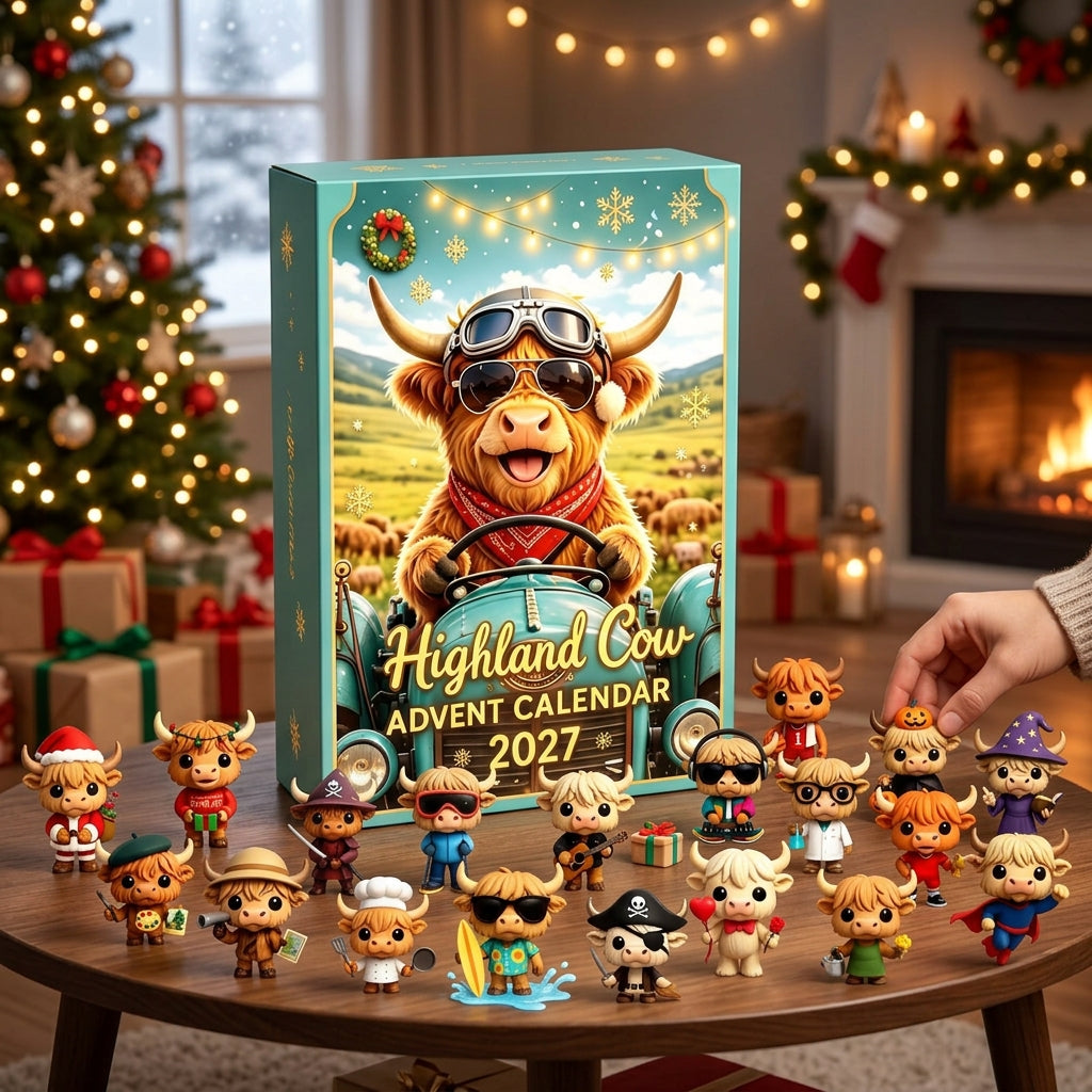 ๐ฎ Cute 3D Highland Cow Mini Figurines Advent Box