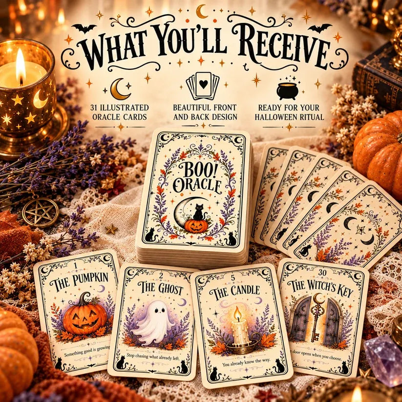 ๐ Sweet & Spooky Halloween Oracle Deck โ 31 Daily Spooky Messages for October