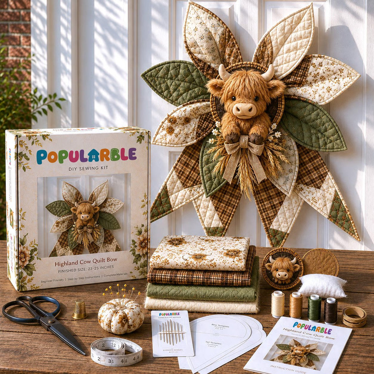 ⏰Last day Promotion 🔥- Large Patchwork Bow Sewing Kit (Beginner-Friendly)