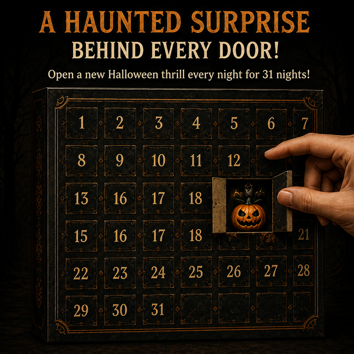 ๐๐ Nights of Fright Halloween Countdown Box | Unique Mini Figurines, Hanging Charms & Spooky Collectibles ๐ปโจ