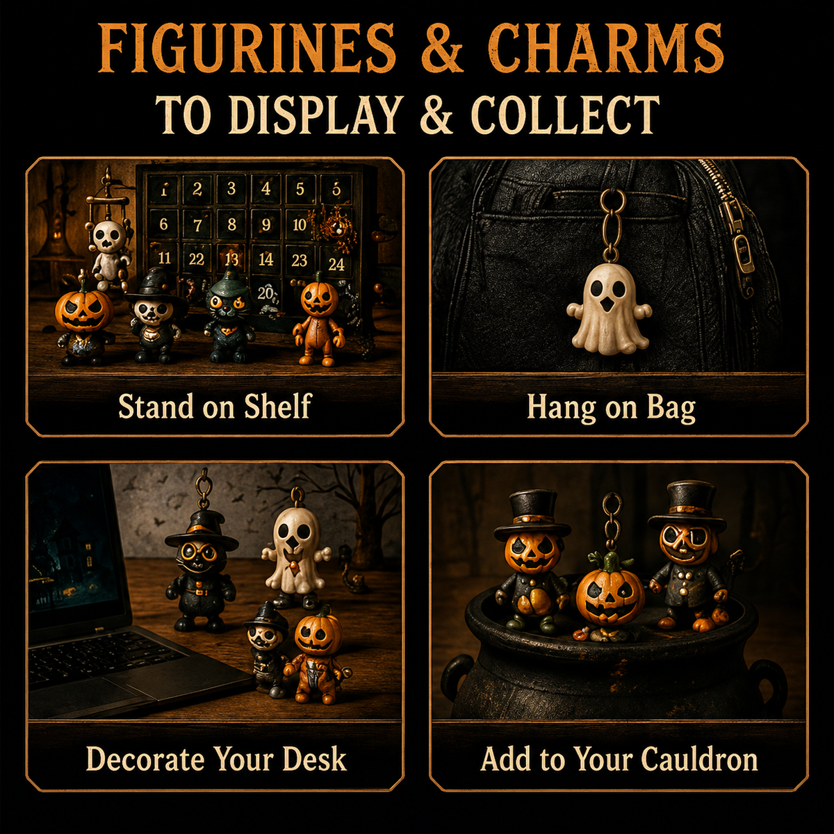 ๐๐ Nights of Fright Halloween Countdown Box | Unique Mini Figurines, Hanging Charms & Spooky Collectibles ๐ปโจ