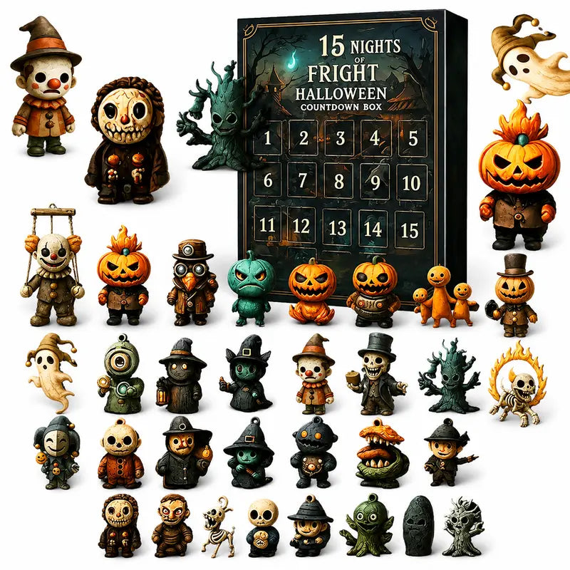 ๐๐ Nights of Fright Halloween Countdown Box | Unique Mini Figurines, Hanging Charms & Spooky Collectibles ๐ปโจ