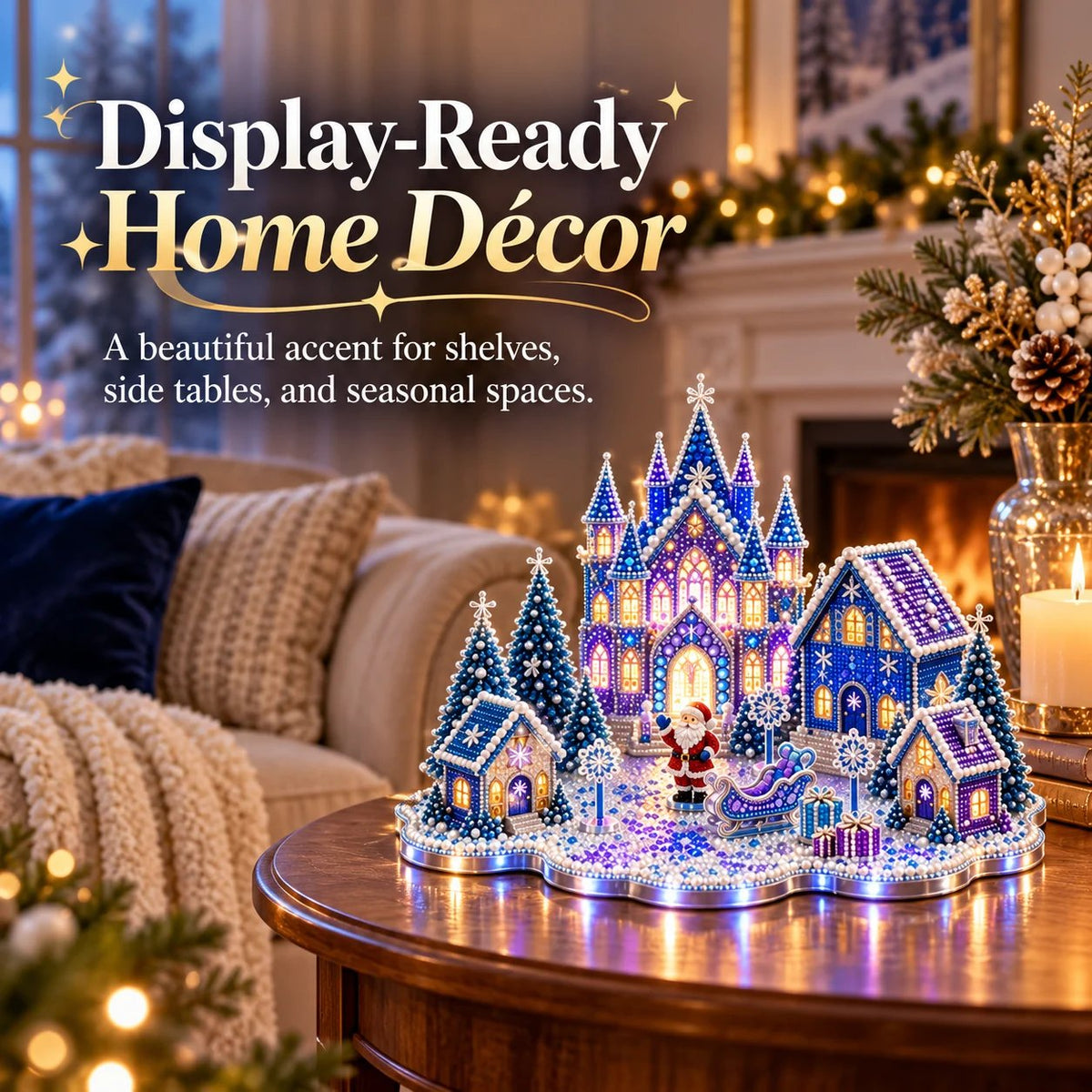 DIY Crystal Art Kit with LED Lighting – Sparkling Flat Mini Art Scenes to Create Yourself