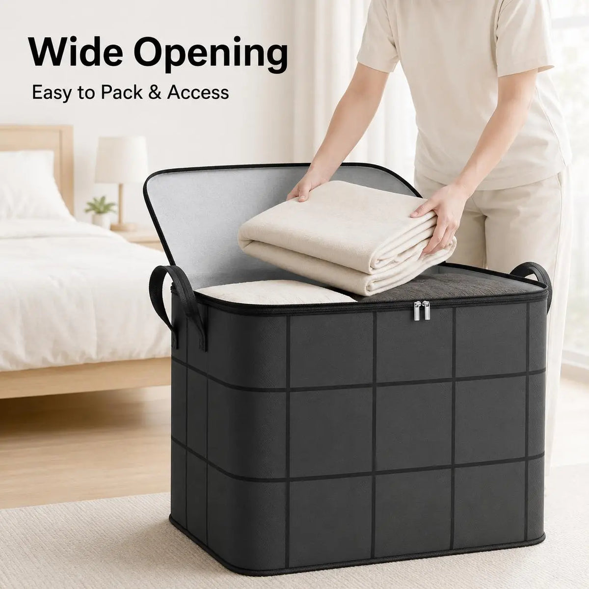 📦Large Capacity Zippered Storage Bag Clothes Organizer Moving Travel Box Home Storage✨