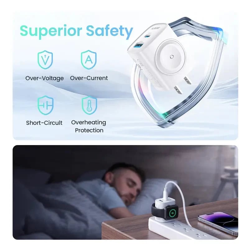 🔋3-in-1 Magnetic Wireless USB-C PD Fast Charger Block Cordless Charging Adapter✨