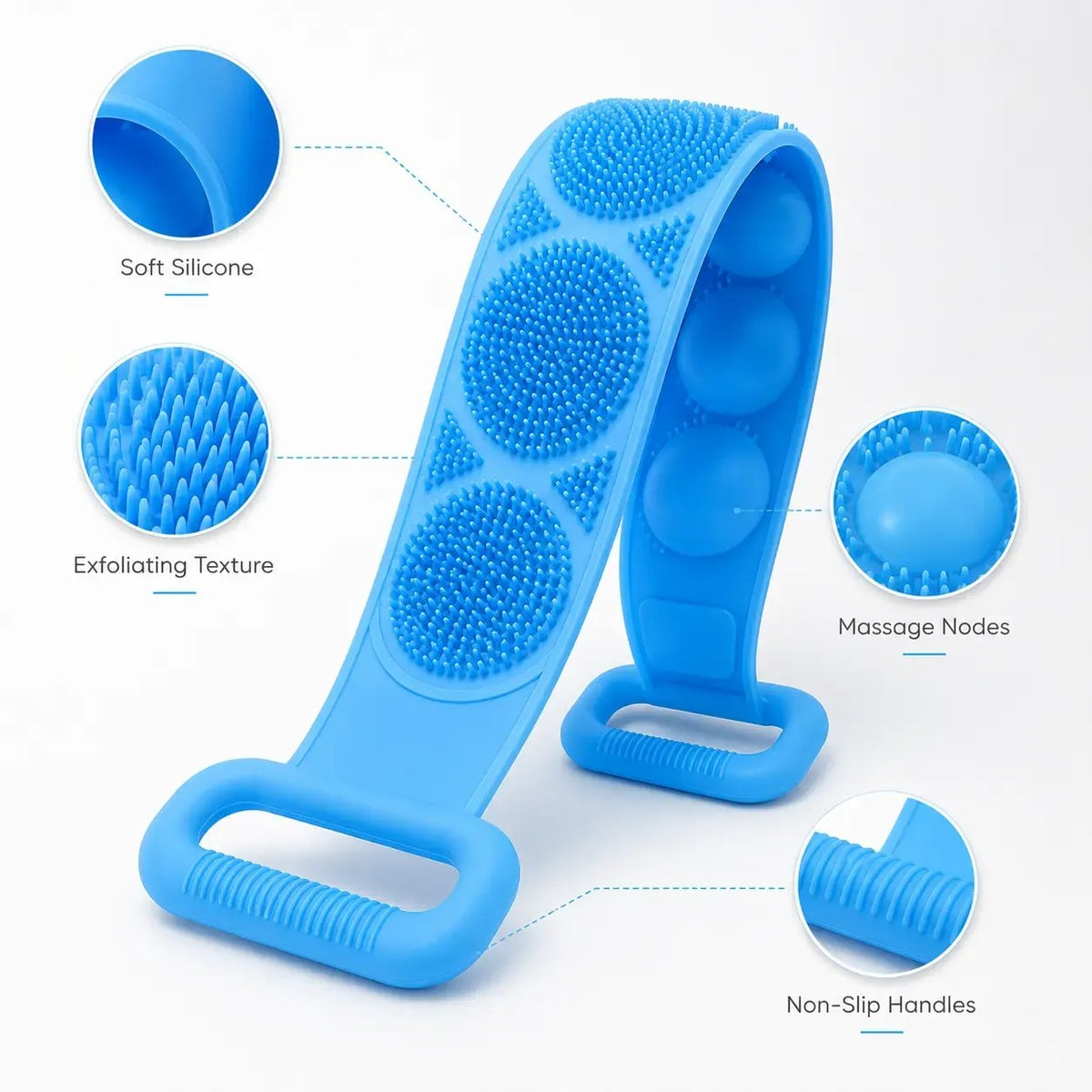 🌿 Soft Silicone Back Scrubber for Fresh Clean Showers ✨🚿🛁