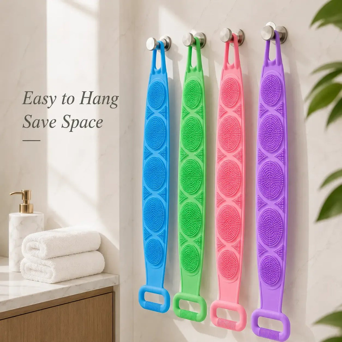 🌿 Soft Silicone Back Scrubber for Fresh Clean Showers ✨🚿🛁
