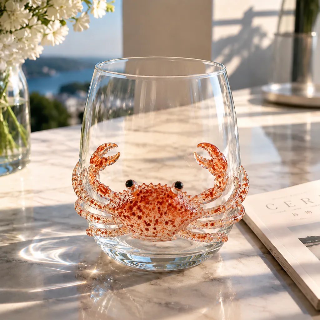 đ 3D Ocean Animal Artisan Glassware Collection for Fresher Sips, Coastal Elegance & Elevated Home Bar Vibes