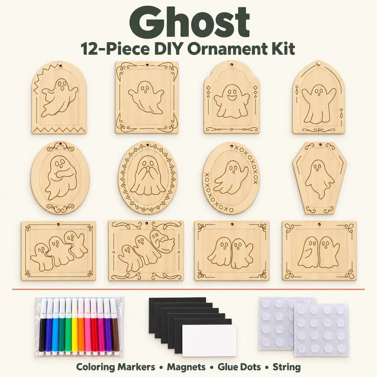 ๐จ๐Color Your Own Holiday Ornament Kit โ 12 Markers Included