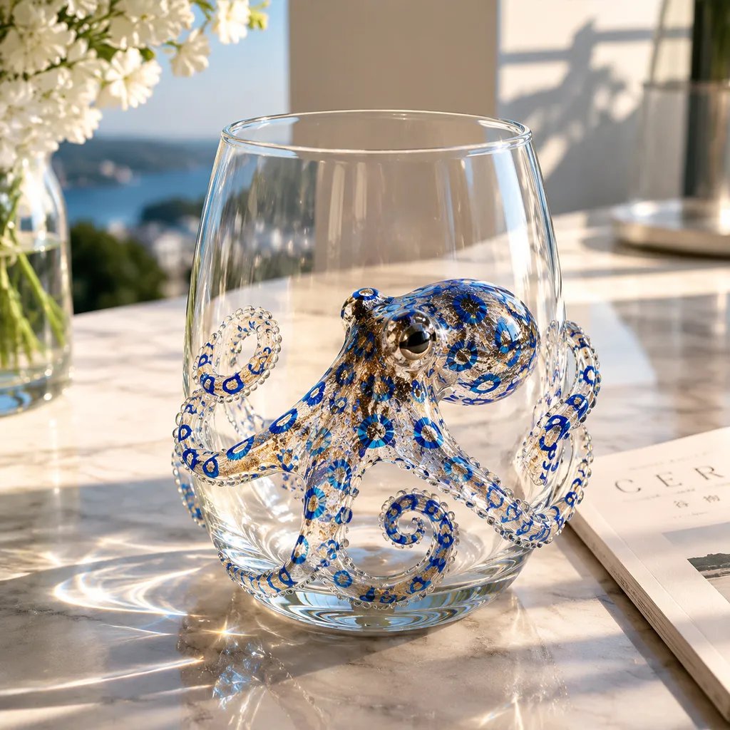 đ 3D Ocean Animal Artisan Glassware Collection for Fresher Sips, Coastal Elegance & Elevated Home Bar Vibes
