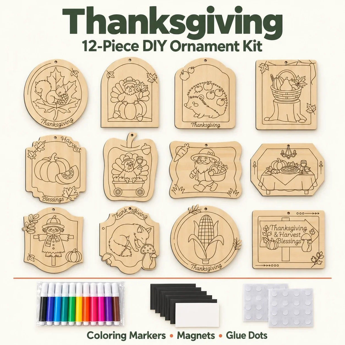 ๐จ๐Color Your Own Holiday Ornament Kit โ 12 Markers Included