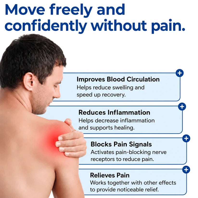 🏃 Breathable & Sweatproof 🏃FDA-Registered Fast-Acting Shoulder & Knee Pain Relief Tape 💪