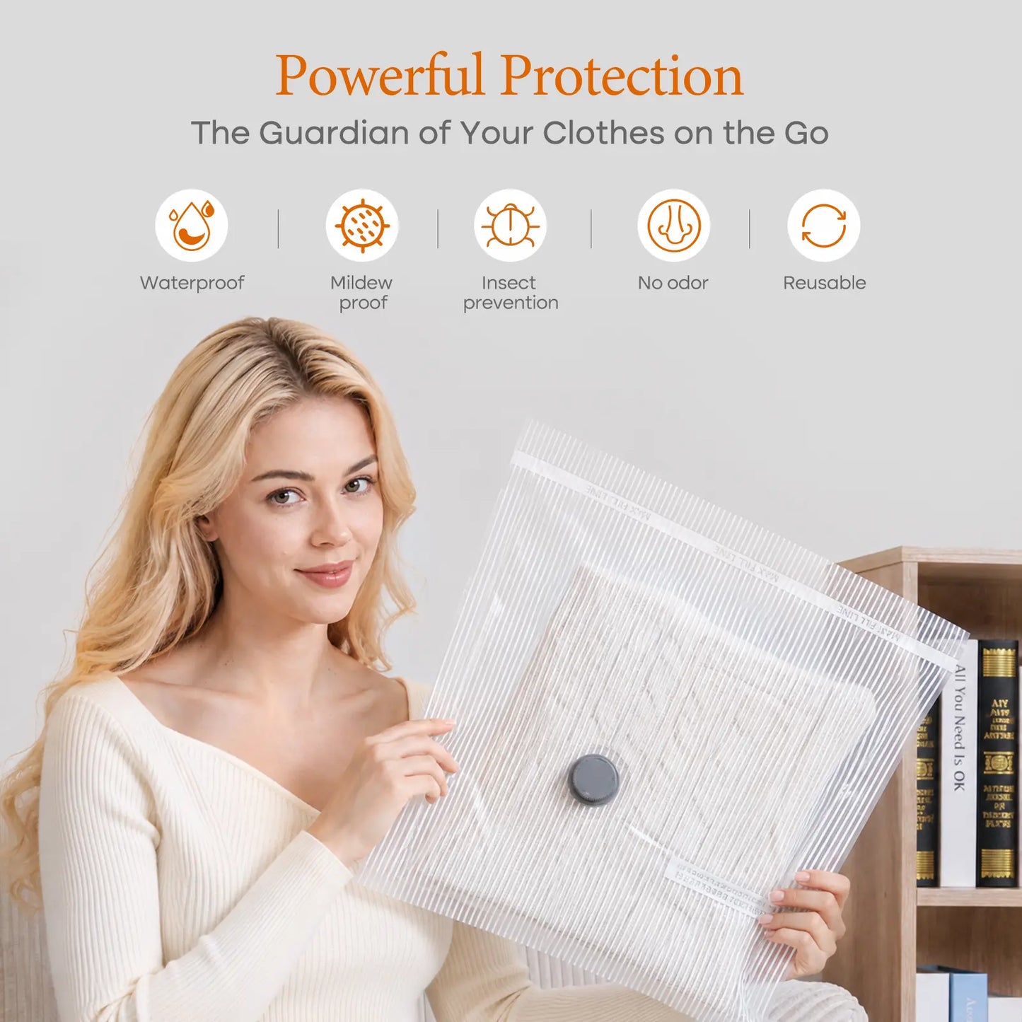 Cordless Travel Vacuum Sealer & Storage Set – 80% Space Saving – Rechargeable Portable Pump with 9/15 Premium Vacuum Bags